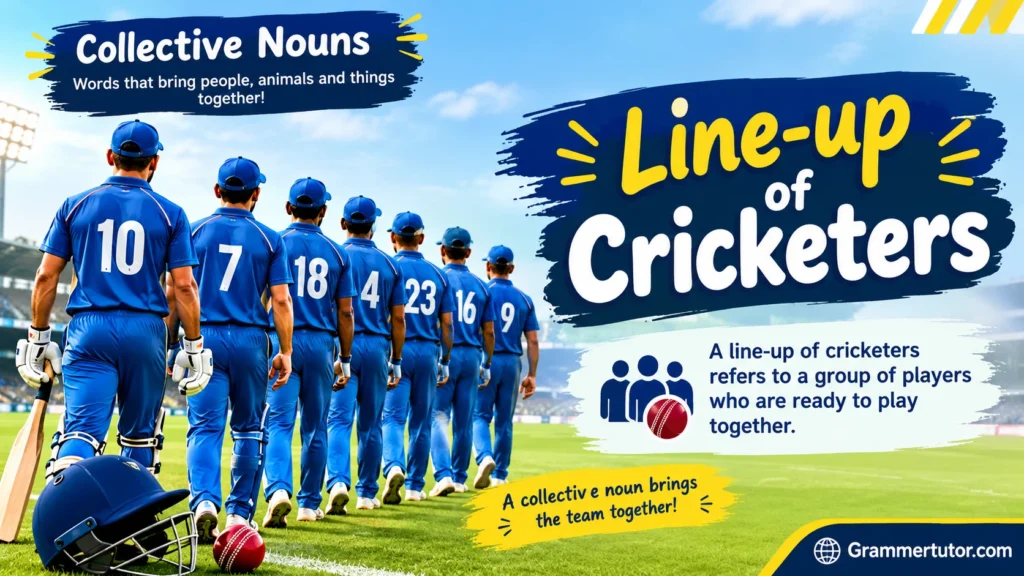 Line-up of Cricketers